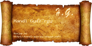 Handl György névjegykártya
